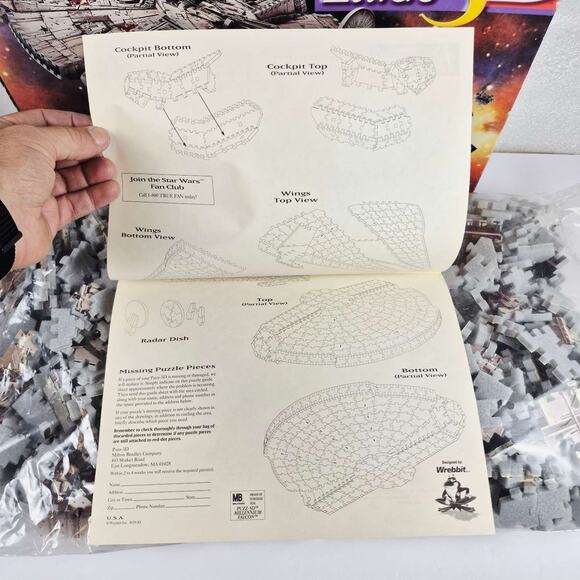 95 Star Wars Millennium Falcon 3D 857 Piece Foam Puzzle Milton Bradley Complete - Picture 13 of 16